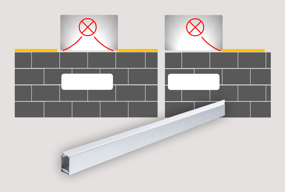 Aufbauprofil Abschlussprofil für Fliesenspiegel