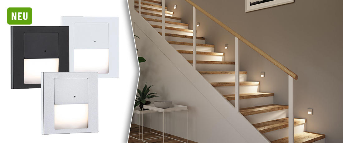 Paulmann Tsaro LED Wandeinbauleuchte mit Bewegungsmelder für Flur & Treppen