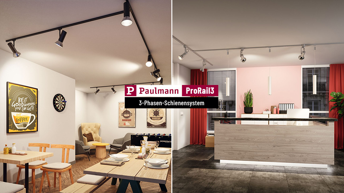 Paulmann ProRail3 Profi Hochvolt Lichtschienensystem mit 3-Phasen