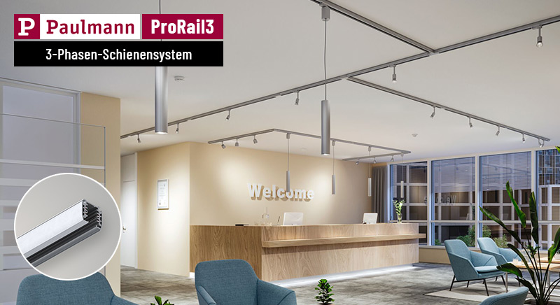 Paulmann ProRail3 230V 3-Phasen Lampen Schienensystem in silber