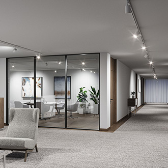 Licht Schienensytem Paulmann ProRail3 in silber für die gewerbliche Beleuchtung von Büros