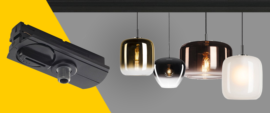 Pendelleuchtenadapter für 1-Phasen Stromschienen